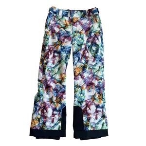 Spyder Olympia Snow Ski Pants Girl 16 Snowboarding Insulated Winter Eureka Print